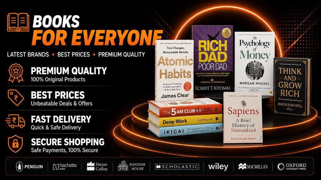 Books collection — bestsellers, self-help and fiction from top publishers